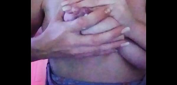  Hot mom milking natural tits